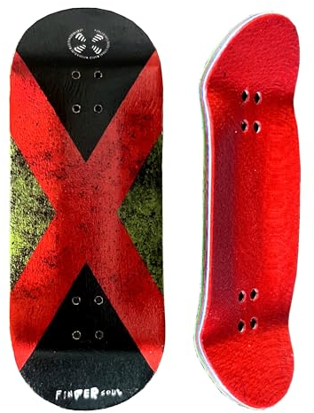 Noahwood Handgefertigtes Griffbrett-Deck, 97 x 35,5 mm, 6-lagig, Ahornholz, tief, konkav, kreatives Design, Mini-Skateboard (X-Sport)