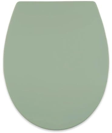 AQUALONA Premium Thermoplastic Toilet Seat - Soft Close - Hardwearing Seat with One Button Hinge Release - Oval Shaped - Click, Lift & Clean Technology - Top and Bottom Fittings (Sage)