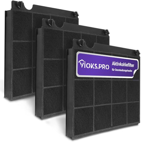 Viоks.pro Set of 3 Activated Carbon Filters Extractor Hood Replacement for Elica Model15 Type15 MCFE01 Wpro 484000008575 CHF15/1 902980045/6 197465 AH040 FCH160 49019595 902979793818 Extractor Hood
