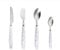 ABS Marble Handle Kitchen Stainless Steel Silverware Tableware Flatware Cutlery Set Steak Knife Fork Spoon Teaspoon (White,4 Pieces)