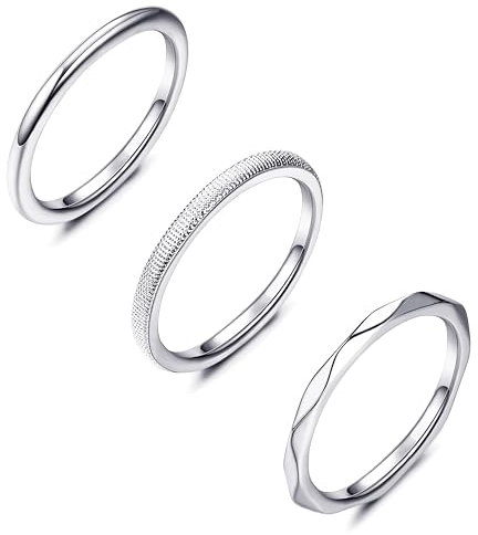 Milacolato 3Pcs Set Gold/Silber Ringe für Frauen und Mädchen - Minimalistische 18K Gold- und Silber Vergoldete Stapelbare Ringe für Knöchel Finger und Daumen