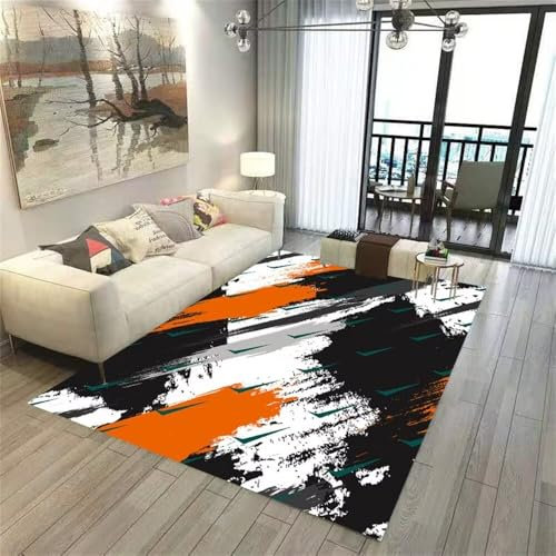 RUGMRZ Alfombra Moderna Geometría Abstracta Antideslizante de Pilas Cortas en Interiores en áreas Modernas Alfombras Infantiles Niño Multicolor Alfombrilla Antideslizante Bañera Alfombra Gateo Bebe A