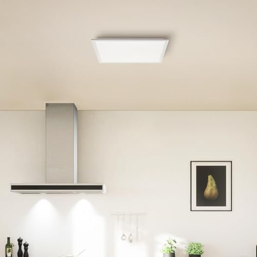 Lightbox Basic LED Aufbaupaneel | 45 x 45 cm | zeitloses Wand- & Deckenpanel mit weißem Rahmen & warmweißer Lichtfarbe (2700 K) | 2700 lm | für jeden Raum | aus Aluminium/Kunststoff