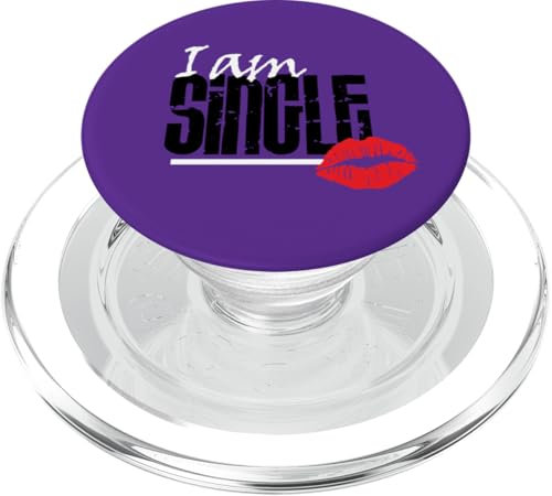 I am Single mit Kussmund Singles brauchen Liebesgeschenk PopSockets PopGrip für MagSafe