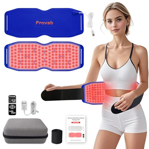 Frovab Infrarot Rotlicht Therapie Gürtel, 450pcs LED 660nm 850nm 940nm, Therapie Gürtel Infrarotlampe, Infrarottherapie & Rotlichttherapie for Rücken,Bein,Schulter,Taillen Schmerz linderung Zu Hause