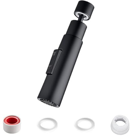 Qiwenr Cuisine Rechange Pour Robinet, 360° Swivel Faucet Aerator, 2 Modes Réglable Cuisine Robinet, Kitchen Sink tap 360 Degrees,Kitchen tap Nozzle With,Convient Pour Cuisine, Salle de Bain, Toilettes