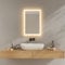 EMKE Miroir de Salle de Bain avec éclairage 40x60 cm, Miroir Salle de Bain 3000K Blanc Chaud, Interrupteur Mural, Installation Verticale/Horizontale, Miroir Anti-Explosion IP44, Économie d'énergie