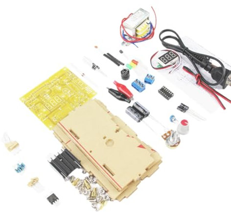 Puleuroy Fuente de Alimentación Regulada por Voltaje Ajustable LM317 Kit de Bricolaje Fuente de Alimentación Estabilizada con Transformador de 220 V Enchufe UE para Laboratorio