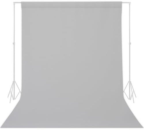TRLYC Grauer Hintergrund – 2,7 x 3 m, nahtloser Foto-Bildschirm-Hintergrund, Vorhang, Polyester-Stoff für Foto, Video, Fotografie, Studio, Partys, Hintergrunddekoration