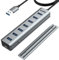 Atolla 7 Port Hub USB 3.0 vec Design Montable sur Bureau en Aluminium-Multiprise USB 3.0 5Gbps avec 100cm Câble, 5V/3A Type-C pour PC, Ordinateur Portable, MacBook, Souris, Clavier, Disque Dur, etc.