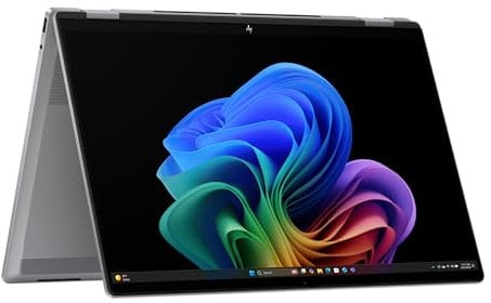 HP Omnibook X Flip - Ordenador portátil Convertible de 16 3K OLED táctil Ryzen AI 7 350, 32GB RAM, 1TB SSD, AMD Radeon 860M Graphics, Windows 11 Home Silver - Teclado QWERTY Español