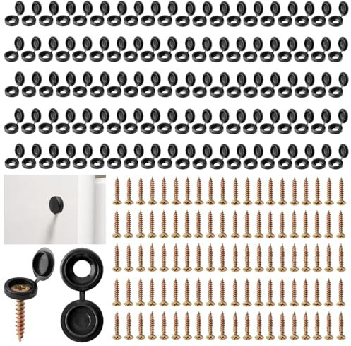 Lot De 100 Vis à Molette Avec Capuchons D'étanchéité, Vis En Acier Inoxydable M4 Avec Joint En Caoutchouc, Accessoires étanches Et Anti-Poussière Pour Meubles, Supports Muraux