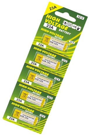 Beimus Pack of 5pcs High Energy Density 23A 12V Alkaline Batteries for Remote Control Doorbell Enjoy Long Time