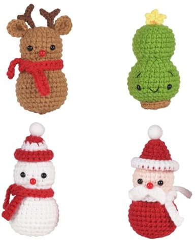 Kit per albero di Natale all'uncinetto con filato uncinetto ago pennarello istruzioni e accessori per uncinetto