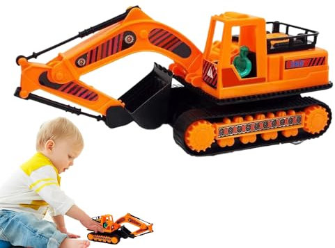 ride on Excavator Toy – Push Car Loader, Toddler Digger Vehicle | Mini Shovel Machine, Rugged pllastic Truck, Go Cart Sandbox Mover, Realistic Construction Seat, Wheeled Play Toy For Garden Use