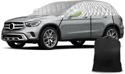 Halbe Autoabdeckung für Mercedes-Benz GLC, Halbgarage Hagelschutz | Verdickte Abdeckplane, Schutz vor Sonne, Regen & Staub, Sommer Winter Outdoor Indoor