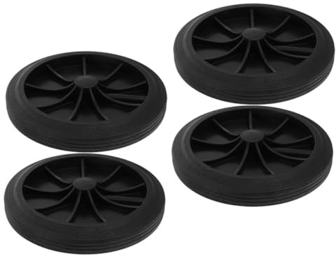 POPETPOP Roues De Rechange pour Poubelle Extérieure 4 Petites Roues en Caoutchouc Accessoire Silencieux Et Solide pour Conteneur à Déchets Urbain