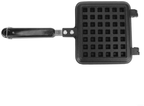 Moliuoly Estufa de gas, gofrera, revestimiento antiadherente belga, reversible, molde de metal para horno de inducción, placa de gas, sándwich, dispositivo para tartas, negro, L, 22 x 35 x 2 cm
