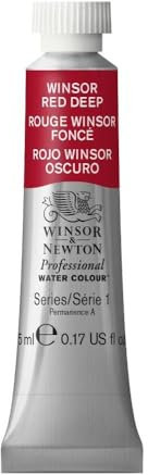 Winsor & Newton Aquarelle Professionnel - Peinture Aquarelle, Haute Luminosité, Résistante à la Lumière, Qualité Archive, Tube de 5 ML, Couleur Rouge Winsor Foncé