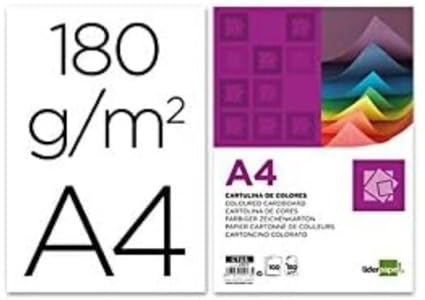 Liderpapel 180G/M2 - Cartulina, A4, Blanco