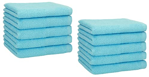 Betz 10er Premium Gästehandtücher-Set - Gesichtstücher-Set - Handtücher-Set - Händehandtücher - 30 x 50cm - türkis