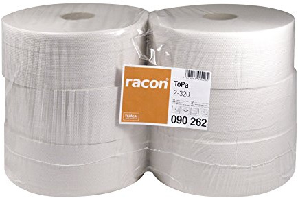 6 x Toilettenpapier Jumborolle Ø 26cm naturweiß 2-lagig