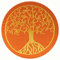 maylow - Yoga mit Herz Meditationskissen-Yogakissen mit Stickerei Baum des Lebens 33 x 15 cm-mit Dinkelspelz gefüllt-Bezug und Inlett 100% Baumwolle, Orange