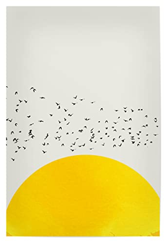 artboxONE Poster 30x20 cm gelb Natur A Thousand Birds hochwertiger Design Kunstdruck - Bild Sonne Himmel Natur