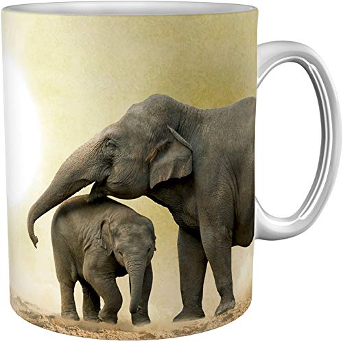 Tasse de café/Tasse de Photo/Eléphants/Tasse de cadeau
