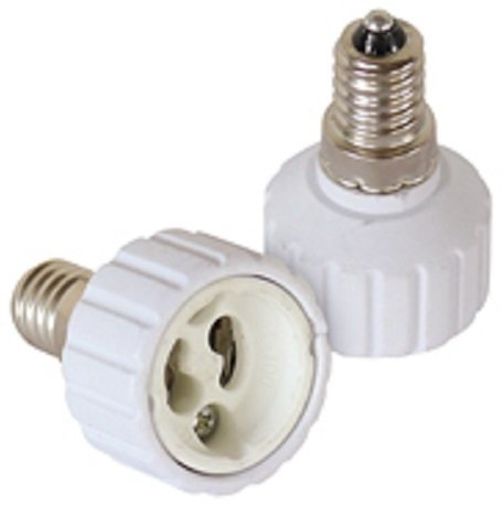 2 Stück Lampensockel Adapter Konverter Sockeladapter für Fassung E14 E27 GU10 B22 für LED Halogen und Energiesparlampen (2 x E14 auf GU10)