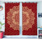 Rot & Gold Heim-Deko, Fensterbehandlung, Indische Vorhänge, Set, Handgemacht, Boho, Baumwolle, Böhmisch, Mandala, Raumteiler