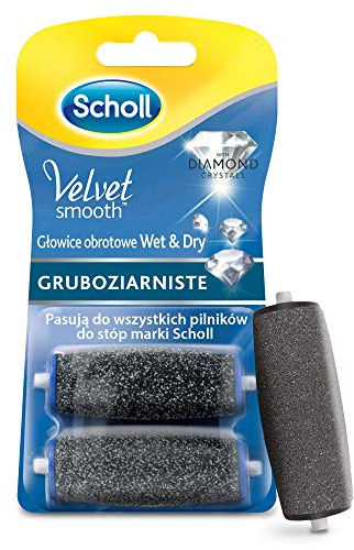 Scholl Velvet Smooth Replacement Rolls, Pedi Refills, Electric Callus Remover, Pedicure, Foot Care, Ultra Strong with Diamond Particles (1 x 2 Rolls)