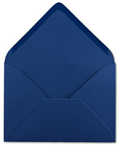 50 DIN C6 Briefumschläge Nachtblau - 11,4 x 16,2 cm - 120 g/m² Nassklebung Brief-Hüllen ohne Fenster für Einladungen von Ihrem Glüxx-Agent
