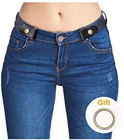 SUOSDEY No Buckle Invisible Ladies Elastic Waist Belt for Women Men Stretch Belt for Jeans Dress Pants up to 48