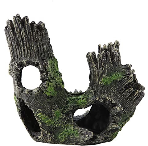 Garosa Aquarium Treibholz Kunstharz Baum Stamm Zucht Spiel Haus Baum Wurzeln Hohl Baum Loch für Aquarium Ornamente (ST-004B)