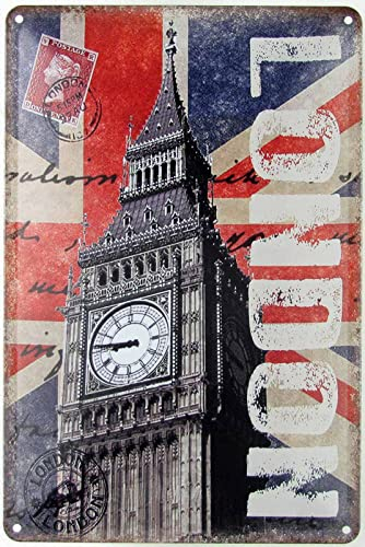 Blechschild 20x30cm gewölbt London Big Ben England Deko Geschenk Schild