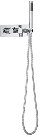 MILANO Thermostatic Mixer Valve Hand Shower Handset Hose Chrome