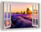Feeby - Wandbilder Wohnzimmer 120x80 cm, Deko Paneel Bilder, Bilder für Schlafzimmer, Echter Gemalter Effekt, Moderne Wanddeko, Gemälde - Fensterblick Lavendelfeld - Violett