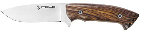 iFIELD Cuchillo Outdoor Supervivencia Deportivo Workout EL29112, Hoja de 11,5 cm MOVA, Acabado Satinado, Incluye Funda marrón de Cuero, Herramienta de Camping para Pesca, Caza, Actividad Deportiva.