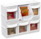 livinbox Tilt-Out Storage Bin Cabinet w/6 Compartments, Tea Bags Organizer w/Drawers, Office Stationery Bricks Craft Felting Storage, White, FO-306-WT