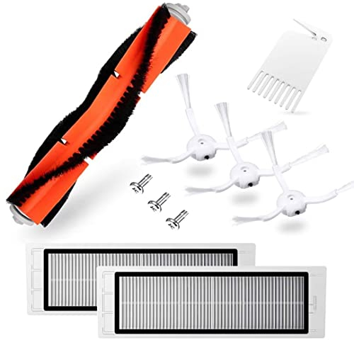 HoHumoca Ersatzteile für Xiaomi Roborock S5 /S50 /S51 /S55 /S5 Max /S6 /S60 /S65 /S6 Max /S6 MaxV /S6 Pure, Zubehör-Kit für Roborock S50 S51 S55 S5 S6, 1 Hauptbürste, 3 Seitenbürste, 2 HEPA Filter