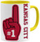 OM3 Number One #1 Kansas City - Tasse | Keramik Becher | 11oz 325ml | Beidseitig Bedruckt | Gelb