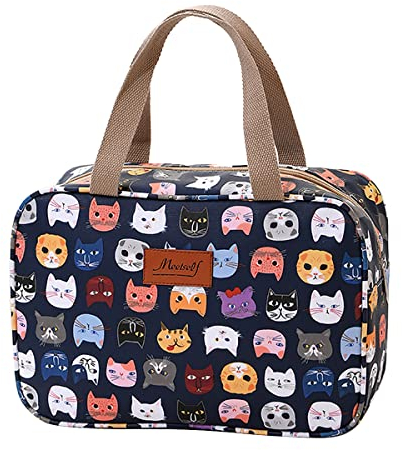 Toiletry Bag for Women Portable Cosmetic Bag Large toiletries Organizer Storage Navy Rose Toiletry Kit Leakproof Travel Make Up Bag for Girls Floral Cosmetic Case