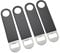 Qqbine Stainless Steel Black Beer Bottle Openers with Coated Handle, 10 Pieces