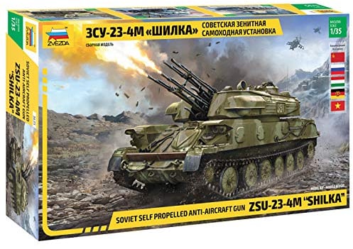 Zvezda 530003635 1:35 ZSU-23-4M SHILKA Sov. Anti Aircraft - Modellbausatz,Plastikbausatz, Bausatz zum Zusammenbauen, detaillierte Nachbildung, Mehrfarbig