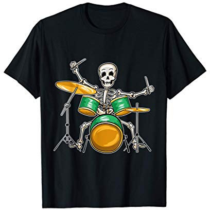 Funny Skeleton Drummer Lover Gift Drums Player Gifts T-Shirt