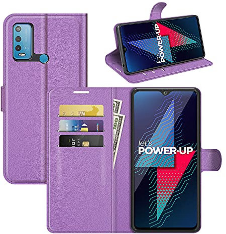 Fertuo Coque pour Wiko Power U30, Antichoc Portefeuille Étui Housse en Cuir à Rabat Flip Cover Case avec Silicone Bumper, Porte Carte, Béquille, Boucle Magnétique pour Wiko Power U30, Violet