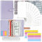 Mlife Ringbuch,Budget Planner - 26pcs Leder Notizbuch Ordner mit Klar Plastik Binderumschlägen,Budgetblätter,Etikettenaufklebern,Geld Aufbewahrung ​Sparbuch für Reisen und Tagebuch (Violett)