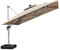 PURPLE LEAF Sombrilla Terraza Exterior 3,3 x 3,3 m con Led de Aluminio Parasol Terraza, Rotación de 360°, Sombrillas Jardin Grandes con Manivela y Protección UV 50+, Caqui