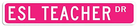 Wodevor ESL Teacher, ESL Teacher Gift, ESL Teacher Schild, ESL Teacher Office Decor, Geschenk für ESL-Lehrer, individuelles Straßenschild, hochwertiges Metallschild, 7,6 x 45,7 cm